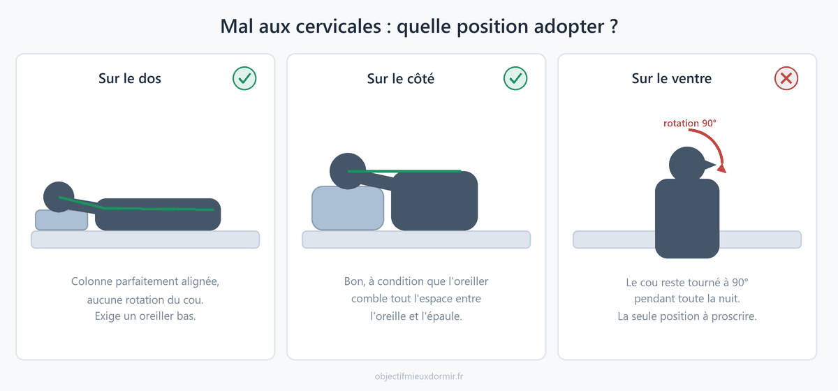 Les trois positions de sommeil et leur effet sur les cervicales